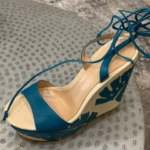Brand New Gianvito Rossi Multicolor Platform Wedge
